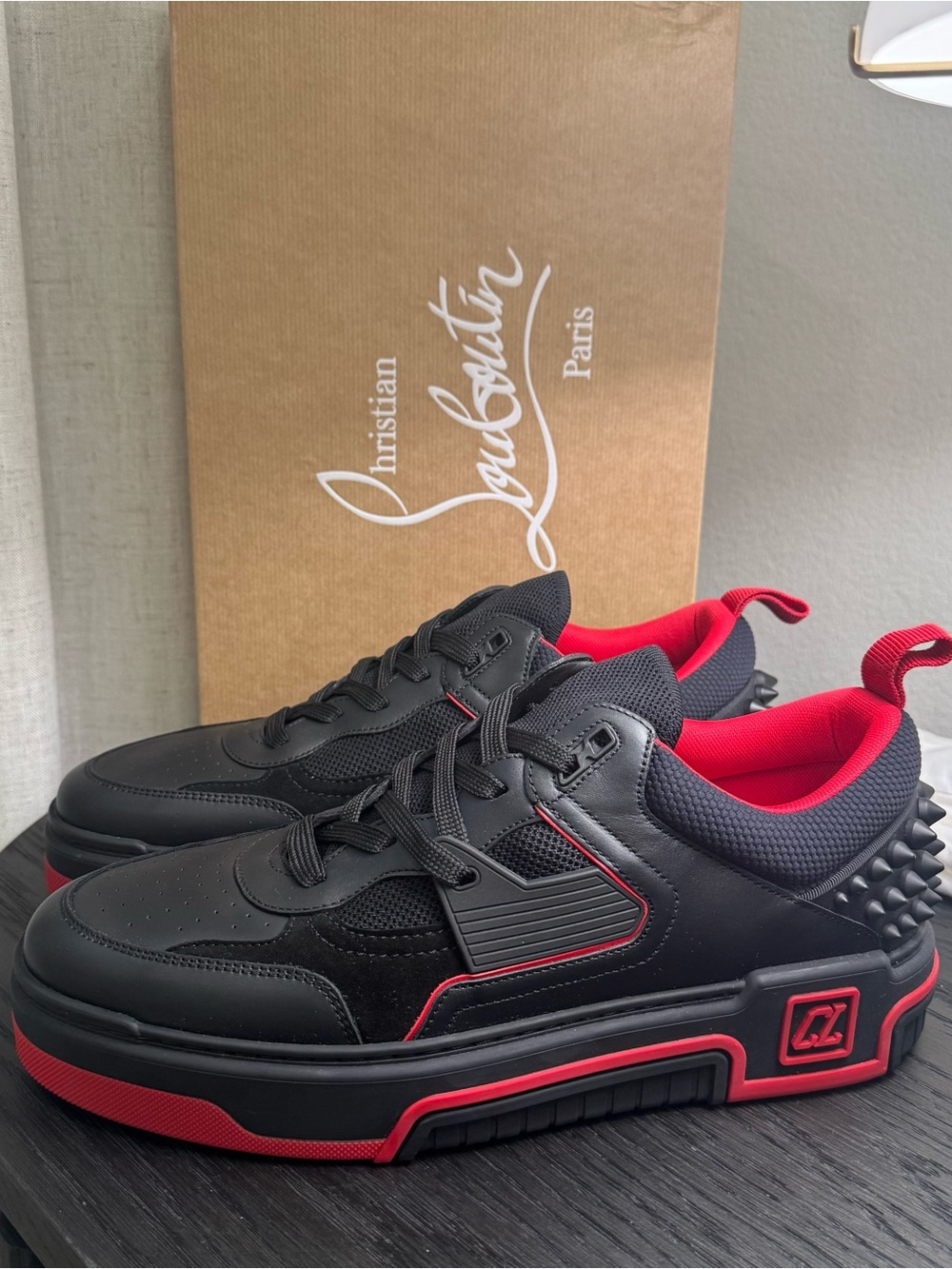 Christian Louboutin Astroloubi Mixed Media Sneakers Black 44